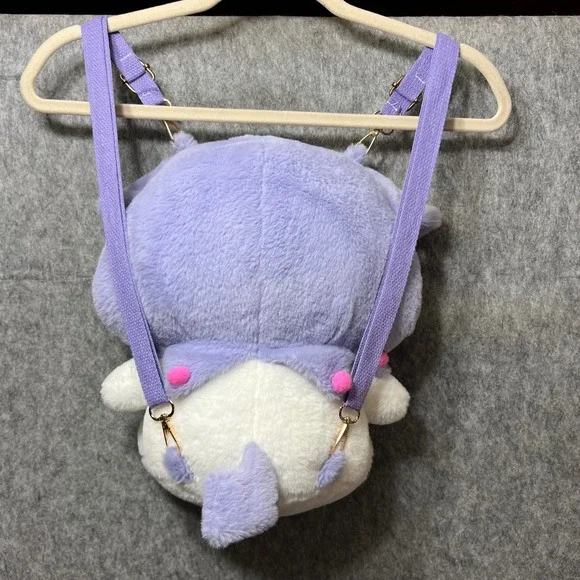 Sanrio Kuromi Plush‎ Backpack Shoulder Bag Plushie Kawaii Purple White - Picture 2 of 9